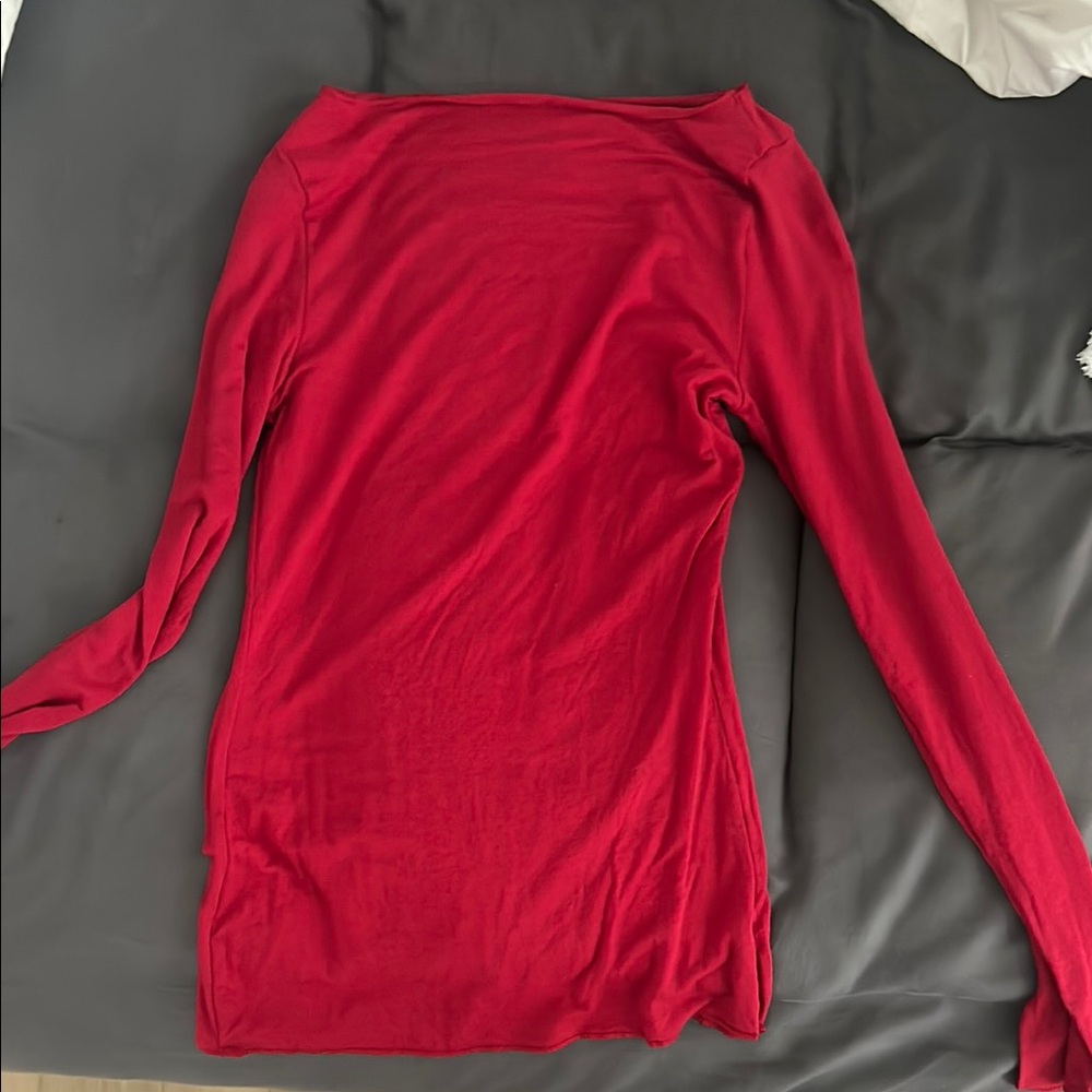 Elegant Red Long Sleeve Top